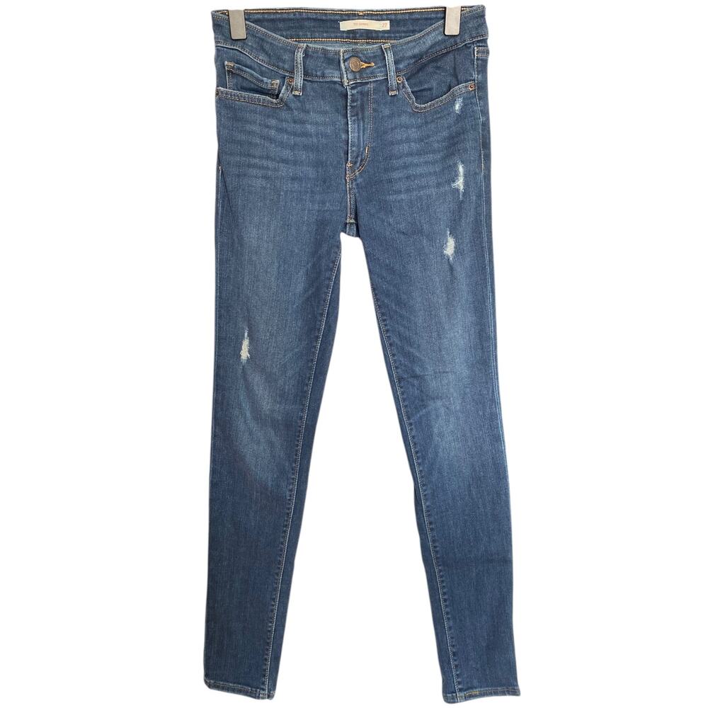 Levi’s 711 Skinny Mid Rise Ripped Jeans size 27